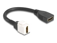 Delock - Hdmi-Kabel - Hdmi Hona Till Hdmi Hona Keystone - 20 Cm - Svartvitt - 8K60 Hz (7680 X 4320) Stöd