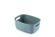 CURVER Panier de rangement Softex 4L - Design Élégant - Léger, Empilable et Pratique - 100% recyclé - 26 x 19 x 11 cm - Bleu