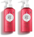 Roger&Gallet - Lait Corps Bienfaisant Gingembre Rouge 250ml - Lait Corps Hydratant Parfumé - Beurre de Karité - 95% d'ingrédients d'origine naturelle (Lot de 2)