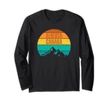 Alberta Canada Retro Vintage Sunset Mountains Long Sleeve T-Shirt