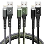 Lightning Cable,3Pack 6FT/1.8M iPhone Charger Cable MFi Certified Braided iPhone Charger Cord For iPhone 14/13/12/11 Pro Max XR XS X 8 7 6 SE And More