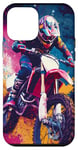 Coque pour iPhone 12 mini Violet Pop Art Imprimé Animal Drapeau US Dirt Bike Moto