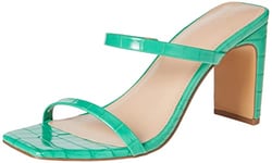 The Drop Avery Square Toe Two Strap High Heeled Sandal pour Femme, Jade Croc, 36.5