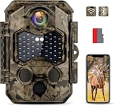 Hapimp Caméra de Chasse WiFi Bluetooth 4K 48MP Camera de Chasse Infrarouge Invisible Vitesse de Déclenchement 0.1s Camera Vision Nocturne 25m Piege Photographique Grand Angle 125°