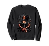 Graceful Black Queen On Throne Art Sweatshirt