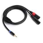 3,5 mm hane till 2 XLR hane kabel ljudkabel för mixer effektförstärkare 3 m / 9,8 fot