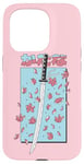 Coque pour iPhone 15 Pro Katana Samurai Rose Fleur de Cerisier Sakura Japon Pastel Anime