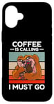 Coque pour iPhone 16 Plus Vintage Sloth Coffee appelle I Must Go Coffee Lover