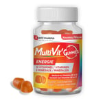 Forté Pharma - Multivit' Gummies Energie | Gummies MultiVitamines - Adultes et Enfants dès 4 ans | Vitamines, Minéraux, Vitamine D - Anti fatigue, Immunité | 60 gommes - 1 à 2 par jour