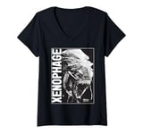 Womens Marvel Venom: The Last Dance Xenophage Face Distressed V-Neck T-Shirt