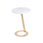 FTFTO Décoration de Salon Canapé Table d'appoint en marbre Table Basse Simple Mobile Table Basse Ronde Moderne/Table d'angle/Petite/Table Basse 40 * 40 * 56Cm