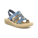 Earth Spirit Portland Womens Blue Wedge Sandal Size Uk 3,4,5,6,7,8