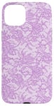 Coque pour iPhone 15 Plus Vintage Mauve Dentelle Fleurs