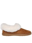 Skechers Cuff Slipper W/ Faux Fur Trim W/ Memory Foam, Brown, Size 4, Women