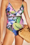 Colour Pop Floral Ladder Trim Swimsuit