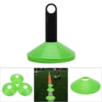 (Green)10 Pcs Practical Mini Field Cone Discs Marker Soccer Football Sports BL