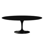 Knoll - Saarinen Oval Table - Matbord, 198 x 121 cm, Svart underrede, skiva i Svart laminat - Ruokapöytä - Eero Saarinen - Musta - Laminaatti/Metalli