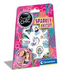 Clementoni- Crazy Chic Scintillants-BFF Tattoo, Coffret Enfants, Tatouages temporaires Autocollants, Loisir créatif 6 Ans, 18685, Multicolour, Medium