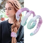 Spiral Lock Hair Bands Bendable Tie Dye Purple Long Dreadlock Ponytail Hold