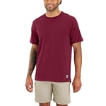 Carhartt Men's Lwd Relaxed Fit Short-Sleeve T-Shirt Work Utility, Bordeaux, S