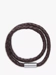 BARTLETT LONDON Men's Woven Leather Double Wrap Bracelet