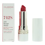 Clarins Womens Joli Rouge Shine 742 S Pretty Red Lipstick 3.5g - One Size