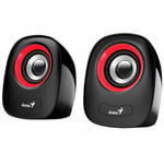 USB Stereo Speakers Desktop Computer Laptop Plug and Play 6W Red