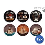 12x Ceramic Trivet, Brand H&H, Coffee Decoration, 20cm