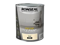 Ronseal One Coat Tile Paint Ivory Satin 750ml,RSLOCTPIS750