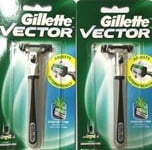 Gillette Vector Razor 2 Razors Handle Razor Free 2 Cartridges Free Ship