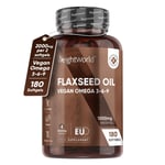 Flaxseed Oil Capsules | 2000mg per 2 Softgels | 180 Vegan Omega 3 6 9 softgel...