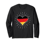 Germany German Flag Vintage Heart Deutschland Fan Retro Long Sleeve T-Shirt