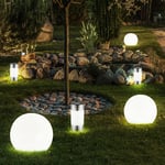 6er Set Solaire LED Fiche Lumières Jardin Route Éclairage Boule Pointe Lampes