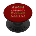 Santa Watching Nice To Your Tour Guide Xmas Team Sweater PopSockets Adhesive PopGrip