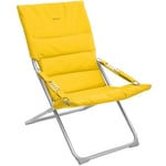 Fauteuil relax de jardin Milos jaune moutarde en acier traité époxy - Hespéride