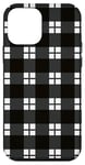 iPhone 12 mini Black White Checkered Plaid Flannel Gingham Pattern Checker Case