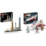 LEGO Architecture New York City Skyline, Collectible Model Kit for Adults to Build & Star Wars Obi-Wan Kenobi’s Jedi Starfighter, Buildable Toy with Taun We Minifigure