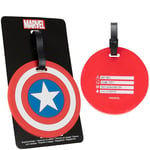 Marvel Étiquettes de Bagage de Voyage, Étiquette d’Identification pour Valise ou Bagage Avion Train (Rouge Captain America)