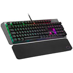 Cooler Master CK550 V2 Mechanical Gaming Keyboard, Wired Keyboard with RGB Backlight & Wrist Rest, On-the-Fly Control - DE Layout QWERTZ/Red TTC Switch