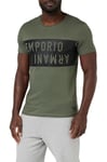 EMPORIO ARMANI Bold Logo Crew Neck T-Shirt, Military/Black, M Homme