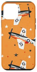 Coque pour iPhone 12 mini Drapeau américain minimaliste orange tropical P-51 Mustang de la Seconde Guerre mondiale