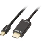 Câble adaptateur LINDY Mini-Display / HDMI Fiche mâle Mini DisplayPort, Fiche