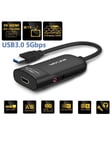 WAVLINK WAVLINK USB 3.0 - HDMI -videografiikkasovitin / ulkoinen näytönohjain, jossa ääniportti useille näytöille jopa 2048 × 1152 resoluutioon. Tukee Windows 10/8/7/XP -käyttöjärjestelmää musta-musta - yksi koko