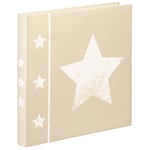 Hama “Skies” Photo Album (jumbo album with 60 pages, for 240 photos in 10x15 format, Star motif, 30cm x 30cm) XL Beige Photo Book