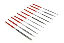 SE 73810DF 10-Piece Mini Diamond Needle File Set, 150 Grit - Assorted Shapes, 3-1/4" Length - Ideal for Jewelers, Wood, Stone, Glass, Gemstones