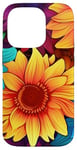 Coque pour iPhone 14 Pro Rainbow Sunflowers - Tournesols Arc-en-Ciel Vibrants