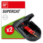 SWISSINNO Piège à Rats Pro SuperCat | Réutilisable, fiable et Efficace | Piège à Ressort Puissant pour éliminer Les Rats sans ratés, avec appât au Beurre de cacahuète | 2X Pièges