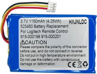 DC 3.7v 1150mah 503450(523450) Lithium ION Polymer Battery Replacement pour Logitech Harmony Touch,télécommandes Harmony Ultimate 533-000083 533-000084 915-000198 915-000201(Q1388)