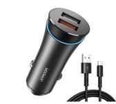 Joyroom 30W Dual-Port billader QC3.0, med USB-A - USB-C-kabel - Svart