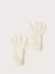 Monsoon Kids' Lizzie Sequin Knited Gloves, Ivory